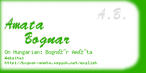 amata bognar business card